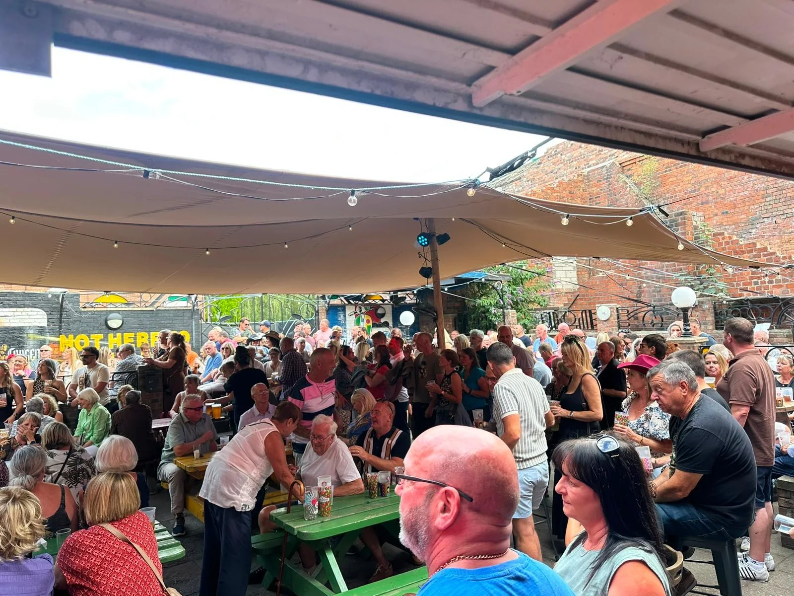 A busy outdoor event at The Jolly Brewer in Lincoln
